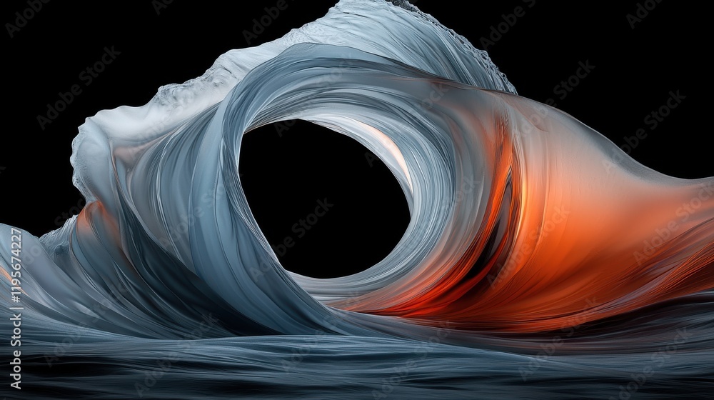 Poster swirling waves of bold contrasting colors creating a dynamic abstract art scene studio digital art m