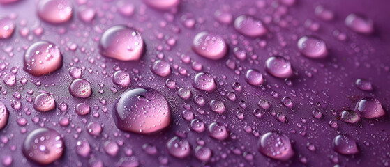 Water drops on purple surface
