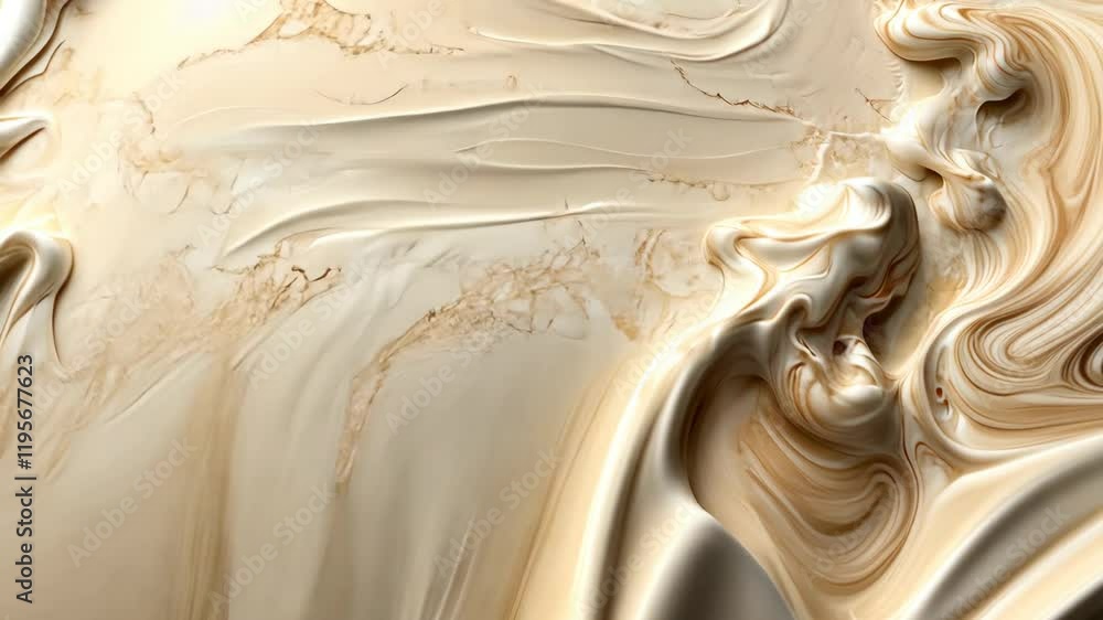 Poster swirling beige and cream textures create a captivating abstract pattern with rich tones and fluid mo