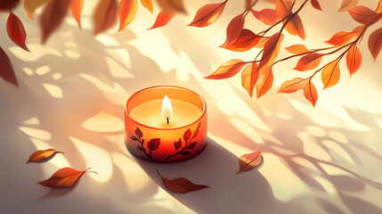 clean simple autumnthemed candle