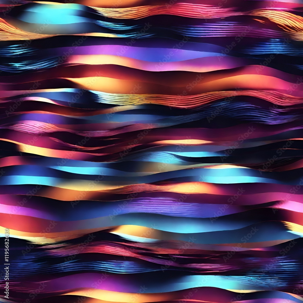 Poster seamless colorful abstract wavy lines pattern