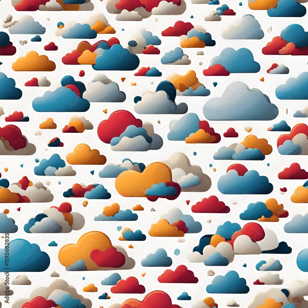 Aufkleber seamless abstract pattern with colorful clouds