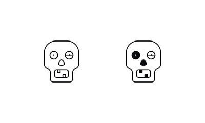 Zombie icon set line and glyph vector illustration