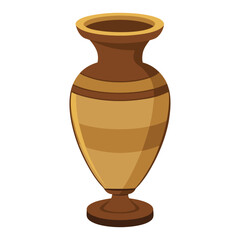 Empty Wooden Vase Vector Illustration - Cartoon, Clipart & Line Art Design 2.eps