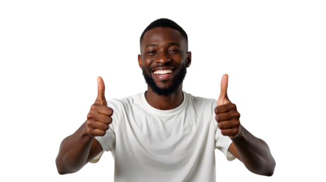 african man showing thumbs up sign