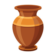 Empty Wooden Vase Vector Illustration - Cartoon, Clipart & Line Art Design 1.eps