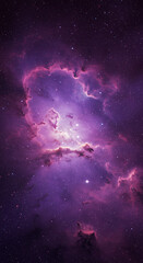 Obraz premium Stunning Purple Nebula in Deep Space: Cosmic Clouds and Starry Night