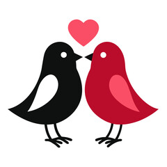 Bird Couple High Quality Vector Graphics and Illustrations for Love and Nature Themes