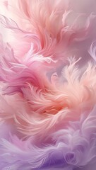 Fototapeta premium Soft Feathery Brushstrokes Blend in an Abstract Expression of Gentle Movement, Creating a Tranquil and Dreamlike Atmosphere Filled with Subtle Elegance and Fluidity