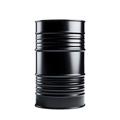 Black Industrial Oil Drum isolated on transparent Background