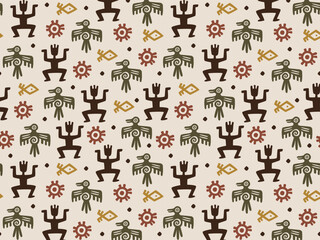 Seamless Tribal Art Pattern - Ethnic and Geometric Design