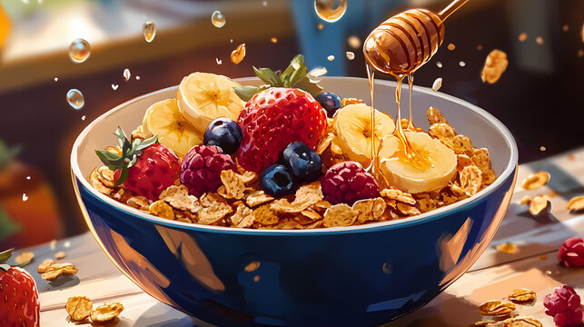 freshly prepared breakfast bowl crispy