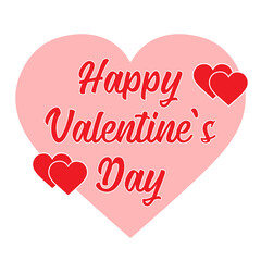 Happy Valentine's Day card. Red hearts. Love symbol. Vector illustration. PNG with transparent background.