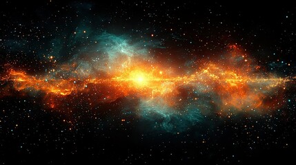 Cosmic Collision: A Fiery Nebula in Deep Space