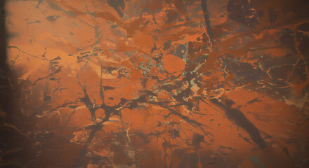 Abstract Orange and Brown Texture Background with Splashes and Stains