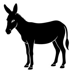 silhouette of a donkey