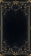 Obraz premium Golden ornate frame with dark center, great for background in any kind of designs