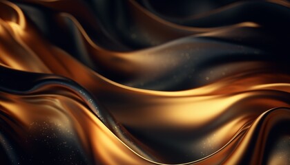 Fototapeta premium abstract background with waves, black and gold