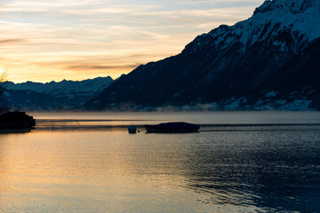 sunset over the lake