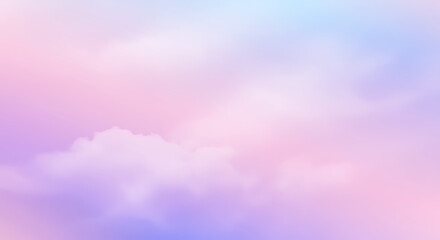 Fototapeta premium Pastel Sky, Dreamy Cloudscape, Soft Pink Purple and Blue Hues