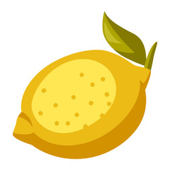 Illustration of lemon. Stylized food object for cooking recipe and menu.