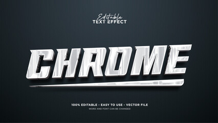 Chrome text effect, editable stainless text style effect