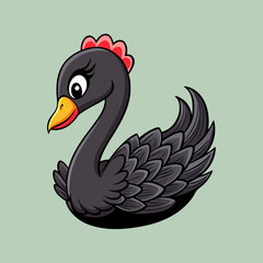 vector illustration of a swan