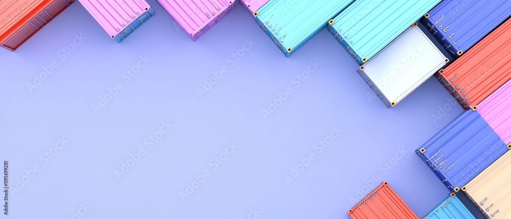 Poster a vibrant arrangement of colorful blocks forming a geometric pattern on a pastel background, creatin