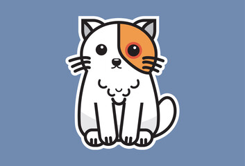 Cute, adorable and unique Cartoon Cat, standing on a light blue background, ready to add a touch of cuteness to your design.