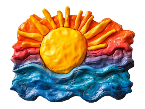 Bright and Eye-Catching Summer Artifact in 3D Playdough Style