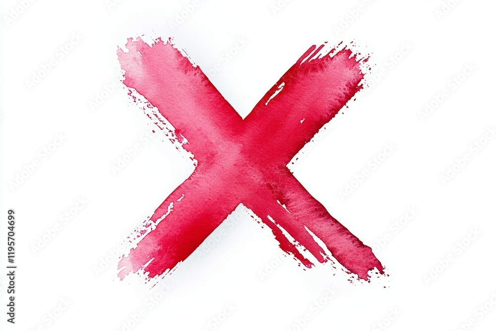Poster the red x is splattered with paint, creating a messy and chaotic appearance