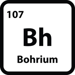 Bohrium chemical element icon isolated on white background . Bohrium icon vector