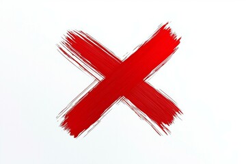 Red X is drawn on a white background