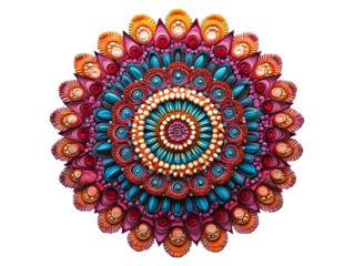 Vibrant 3D Mandala Design Composed of Geometric Shapes
