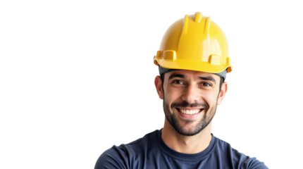 construction worker with yellow helmet 