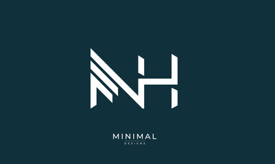 Alphabet letter icon logo NH