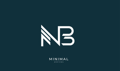 Alphabet letter icon logo NB