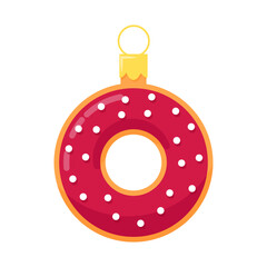 Christmas tree toy donut with pink icing