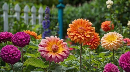 Amazing colorful flower in summer garden