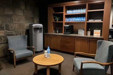 Modern Business Breakroom with Comfortable Seating