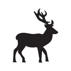 Deer silhouette vector isolate file with white background
