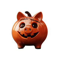 Halloween Pumpkin Piggy Bank - Realistic 3D Render for Holiday Decor