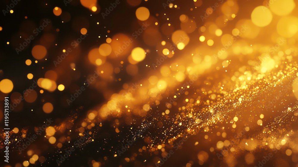 Poster close-up of a golden sparkler creating glittering effects.