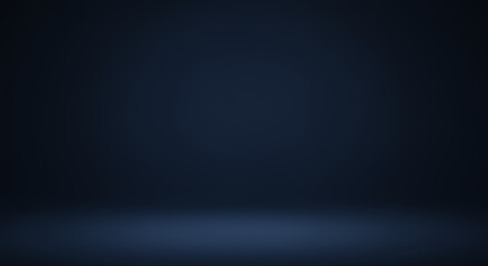 Dark Blue Studio Background, Gradient Backdrop for Photography and Design
