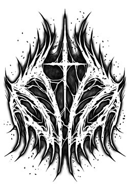 dark lettering tattoo