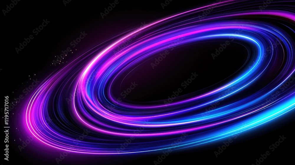 Poster dynamic light trails in abstract space digital art futuristic environment vibrant colors conceptual 
