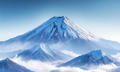 A striking close-up of Mount peak, with the snow and rocky surfaces
