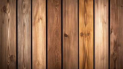 Naklejka premium Detailed close-up showcasing wooden slats on an outdoor fence with a warm color palette and rich natural grain perfect for creative use
