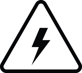 Electrical warning sign . Electric shock hazard icon . Vector illustration