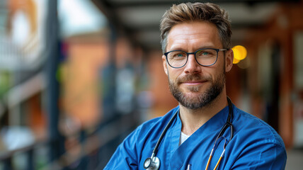 portrait of a smiling happy carefree man wearing stylish glasses